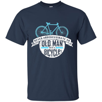 Mens Never Underestimate An Old Man With A Bicycle T-shirt Navy