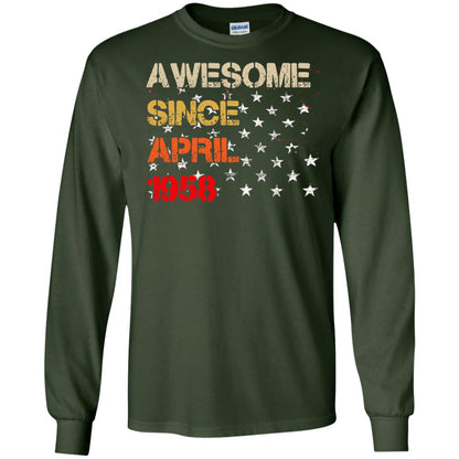 Born In April 1958 60th Birthday Awesome Since April 1958 Forest Green