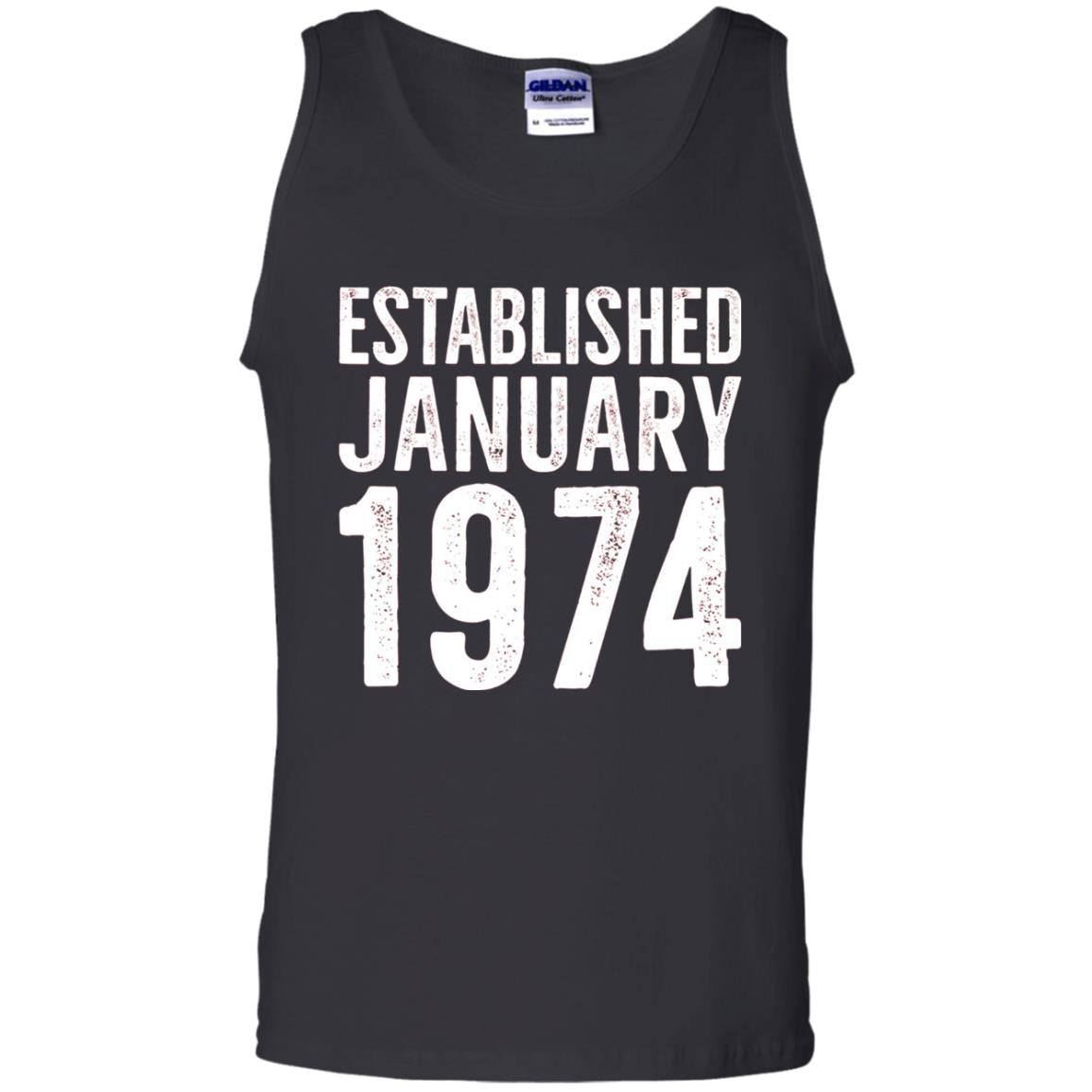 Established January 1974 43rd Birthday T-shirt Black