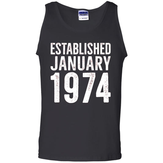 Established January 1974 43rd Birthday T-shirt Black