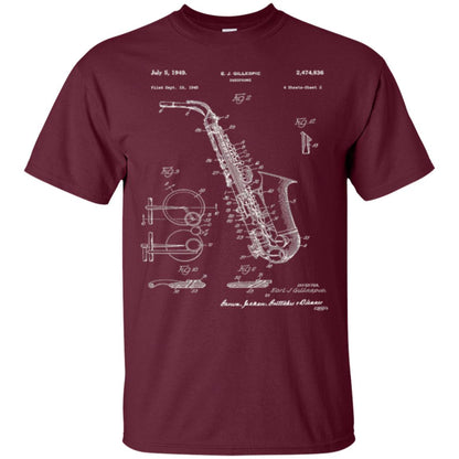 Saxophone Patent Graphic T-shirt Maroon