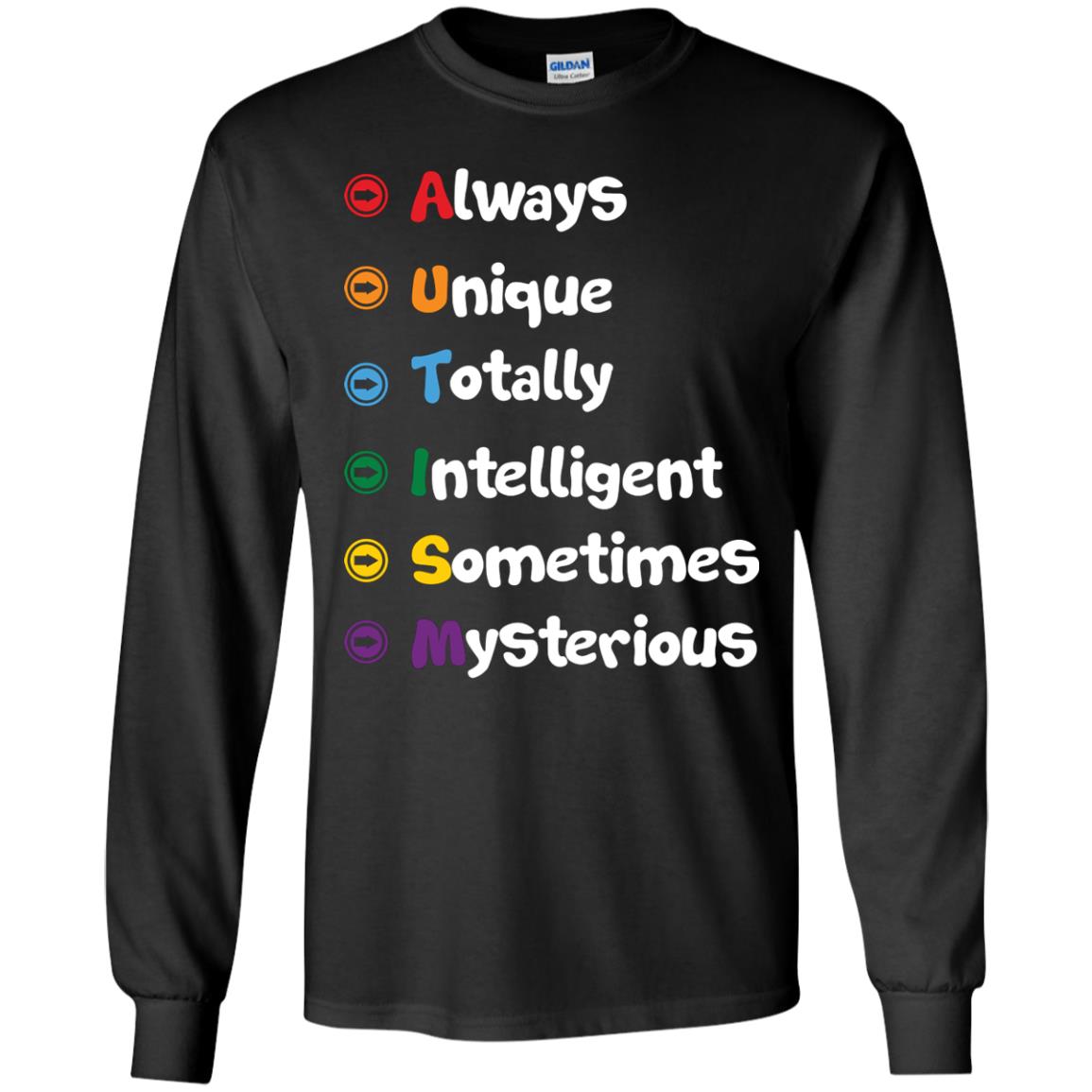 Always Unique Totally Intelligent Autism Awareness T-shirt Black