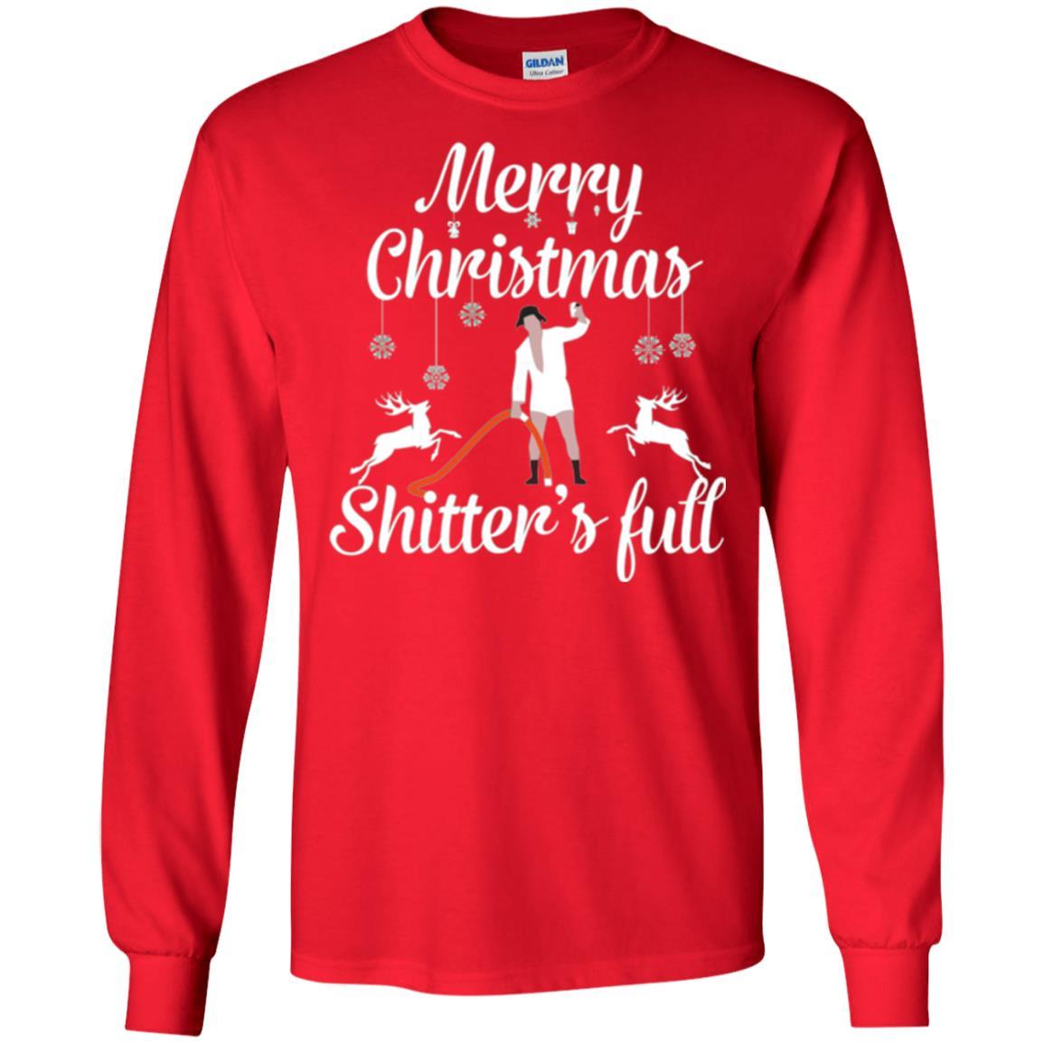 Christmas T-shirt Reindeer Merry Christmas Shitter's Full Red