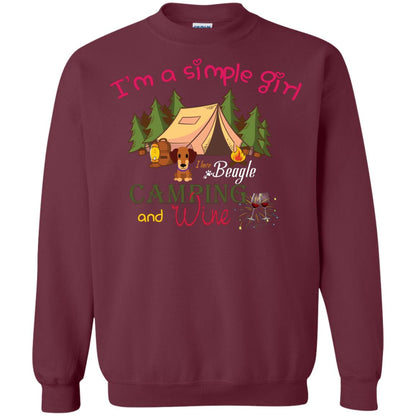 I’m A Simple Girl I Love Beagle Camping And Wine Shirt Maroon
