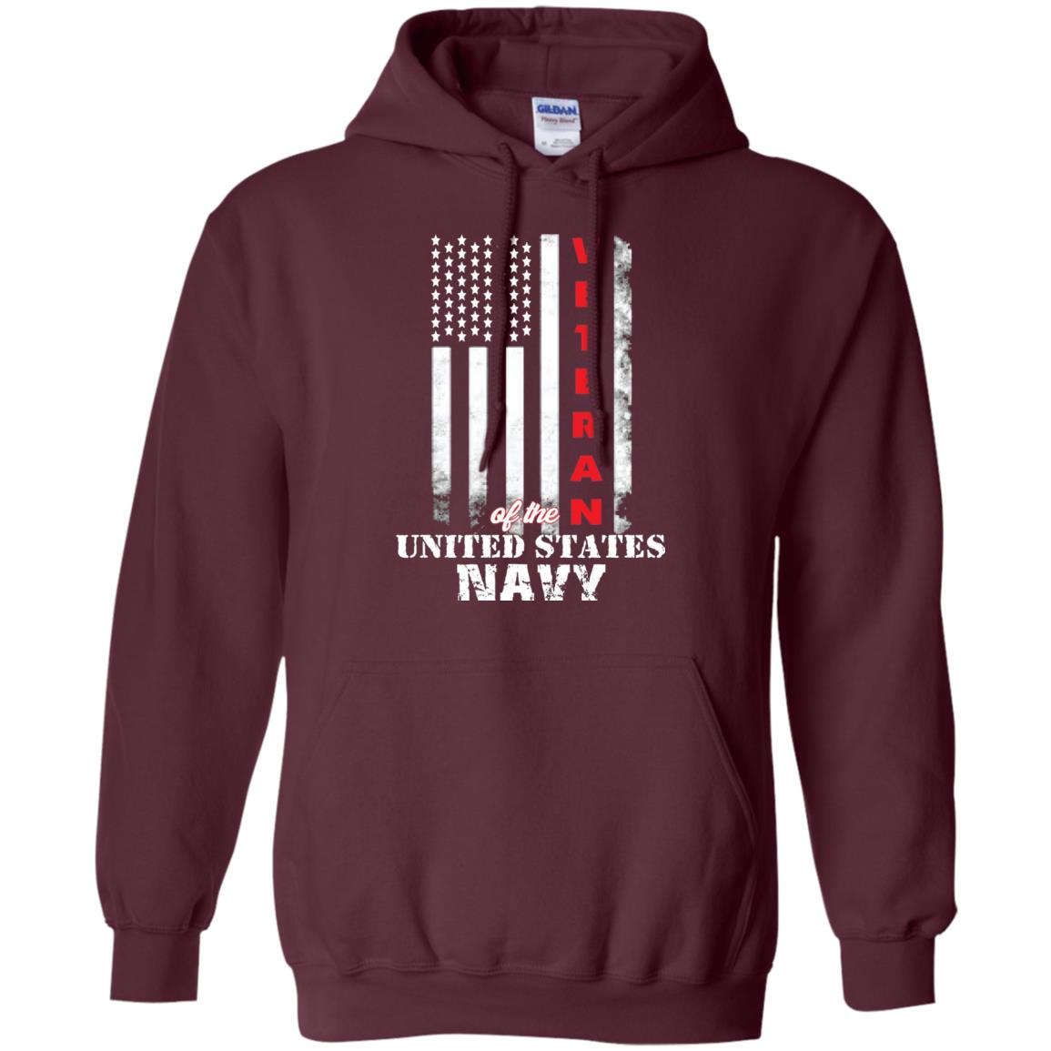 Armed Forces Us Navy Vintage Veteran T-shirt Maroon