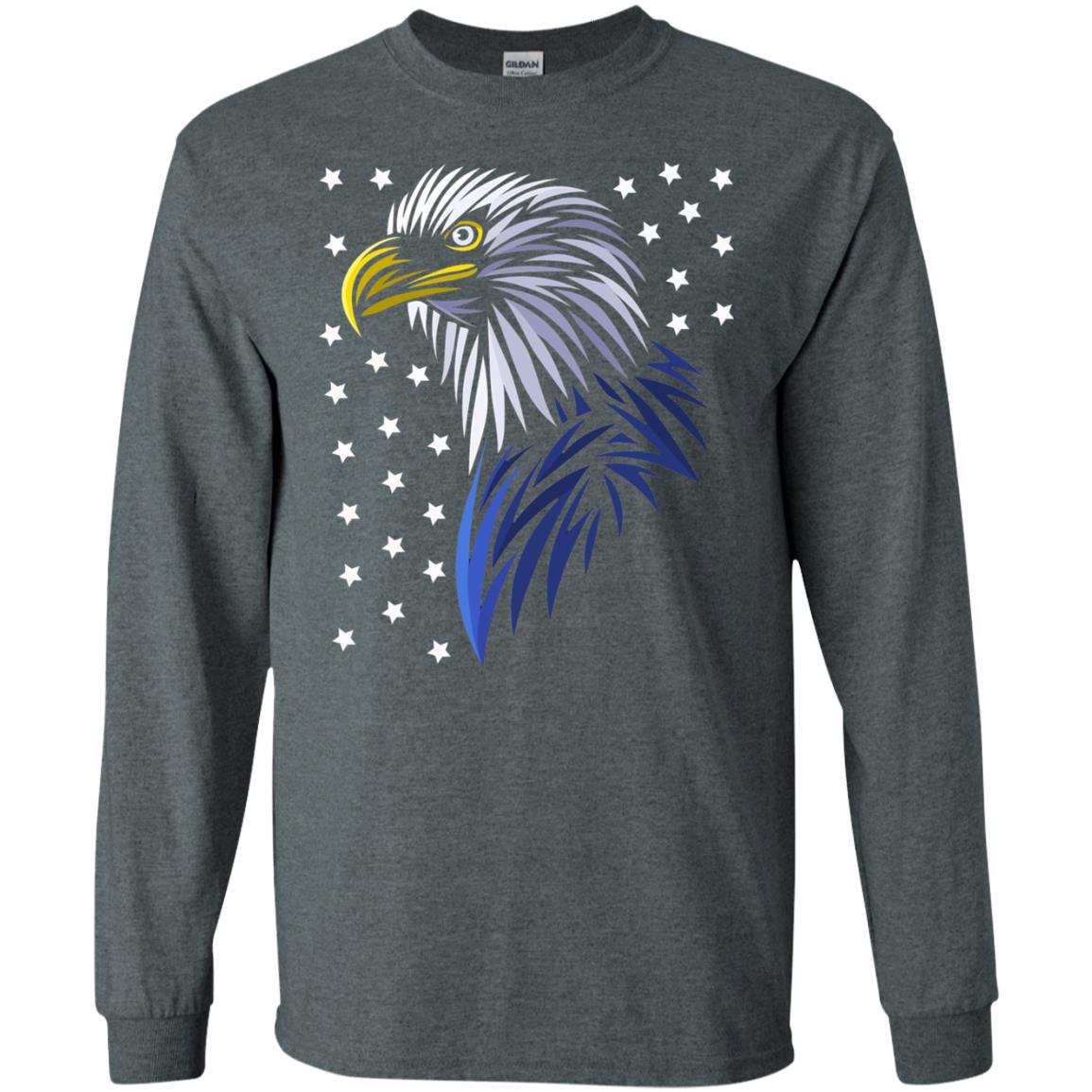 Usa Eagle Flag Stars T-shirt Tribal Style T-shirt Dark Heather
