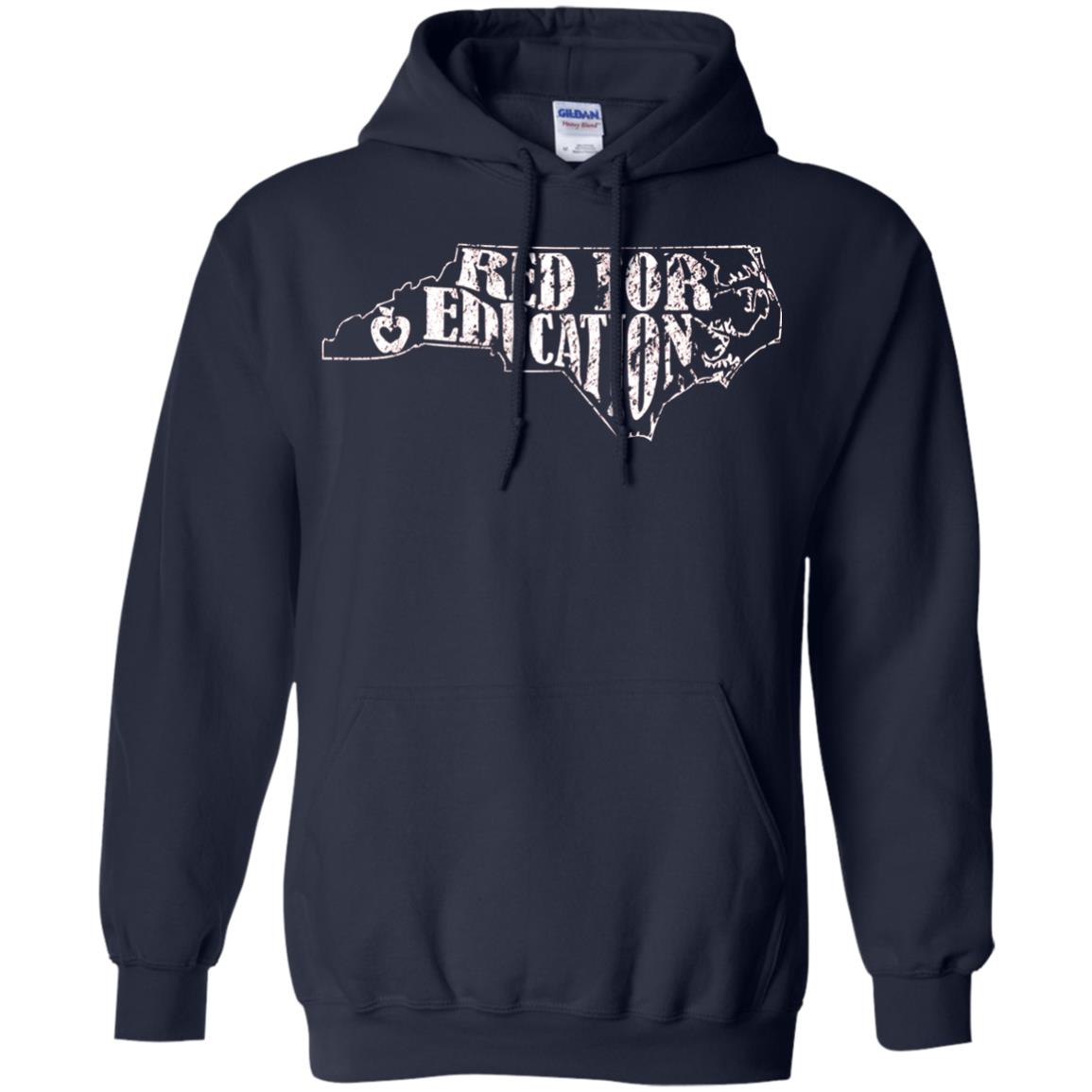 Distressed North Carolina Nc Red For Educator Shirt Navy