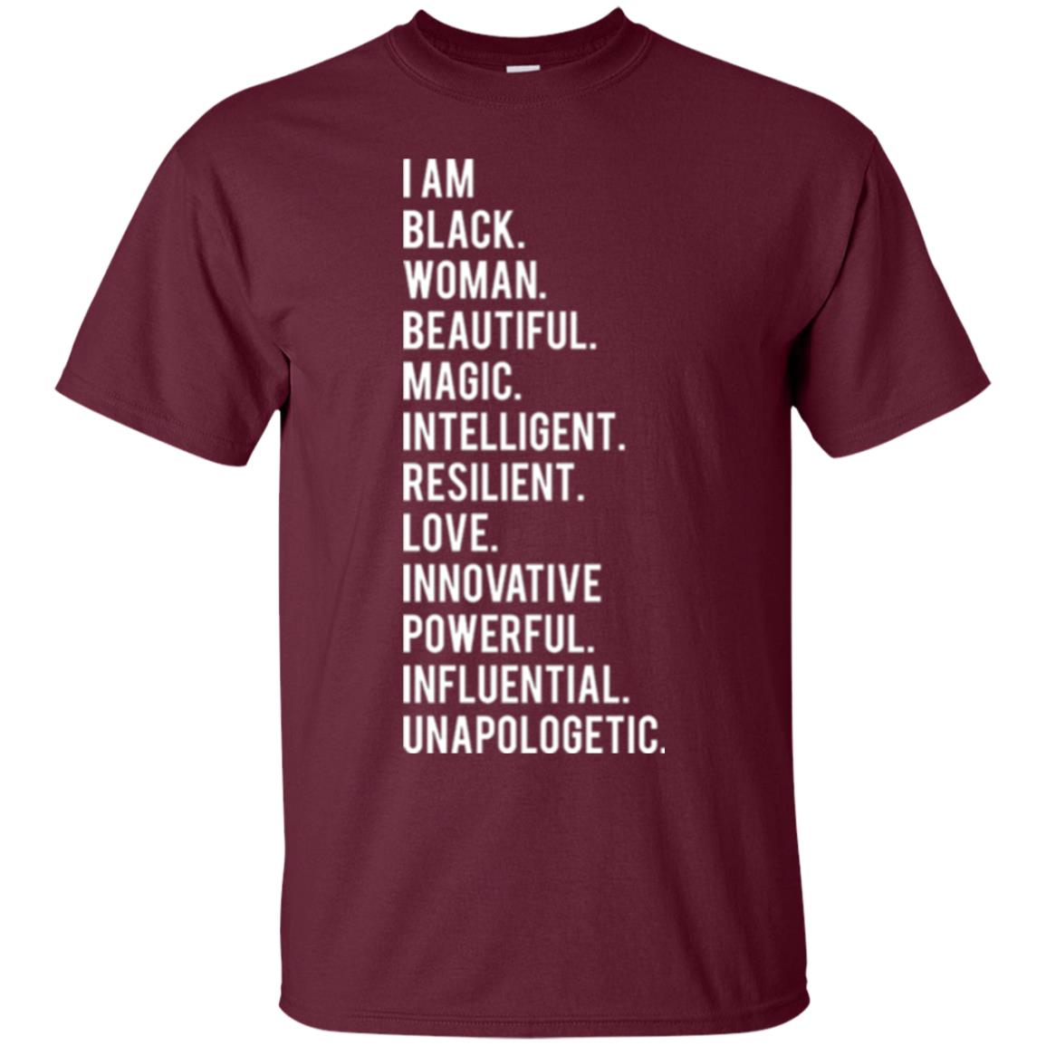 I Am Black Woman Black History Month 2018 T-shirt Maroon