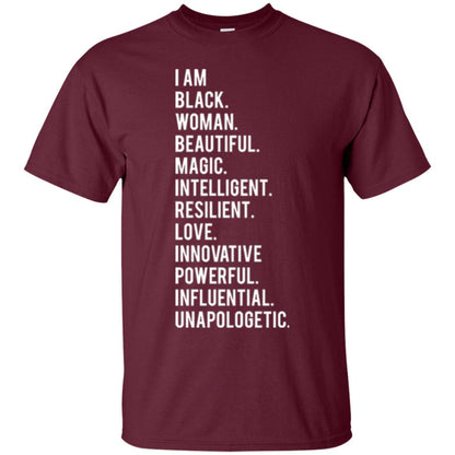 I Am Black Woman Black History Month 2018 T-shirt Maroon