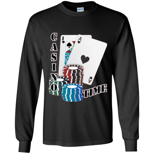 Fun Gambling T-shirt Casino Time Black