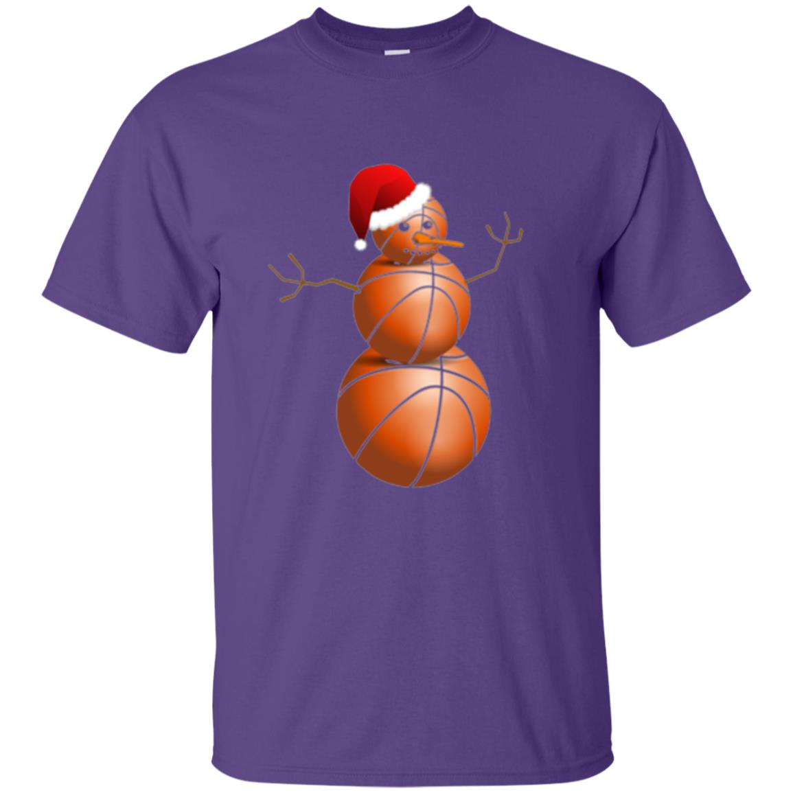 Christmas T-shirt Basketball Snowman Purple