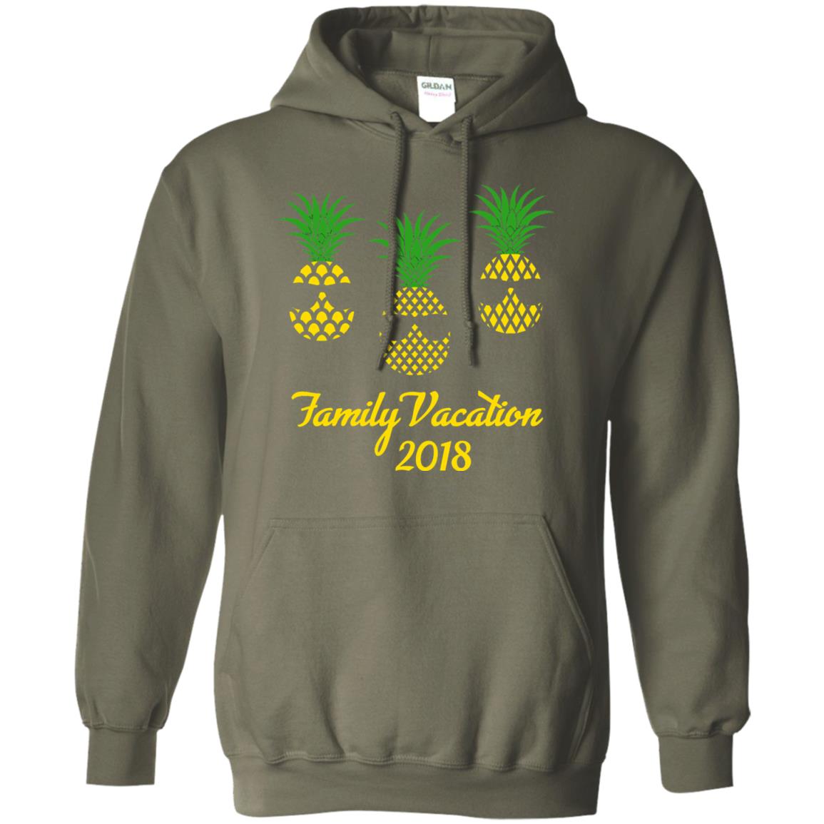 Family Vacation 2018 Shirt Hawaii Pineapple Sunglasses Military Green
