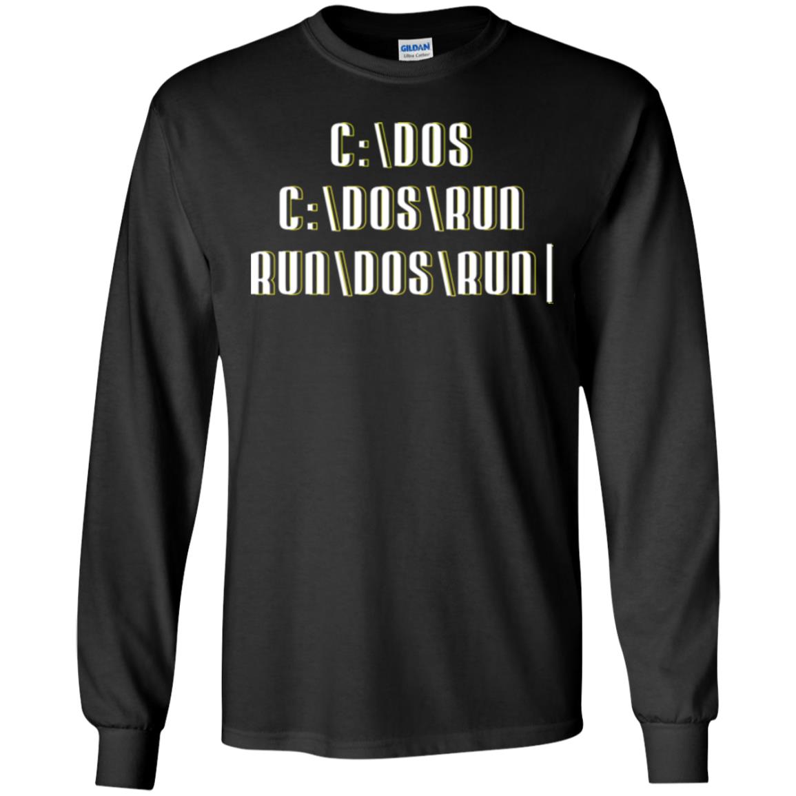 Programmer T-shirt Run Dos Run Black