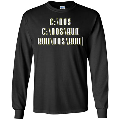 Programmer T-shirt Run Dos Run Black