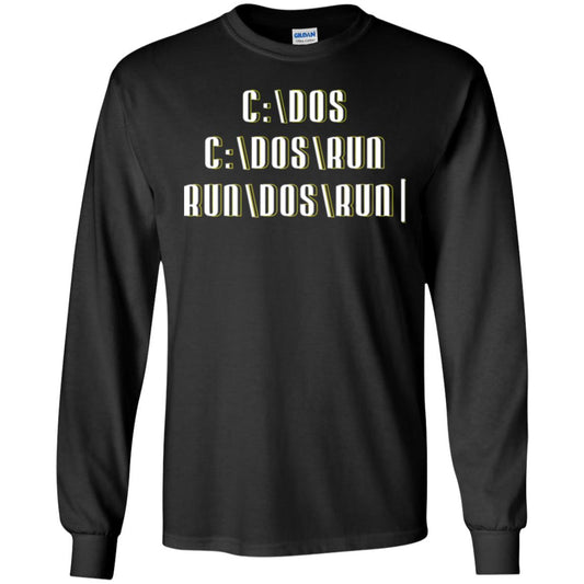 Programmer T-shirt Run Dos Run Black
