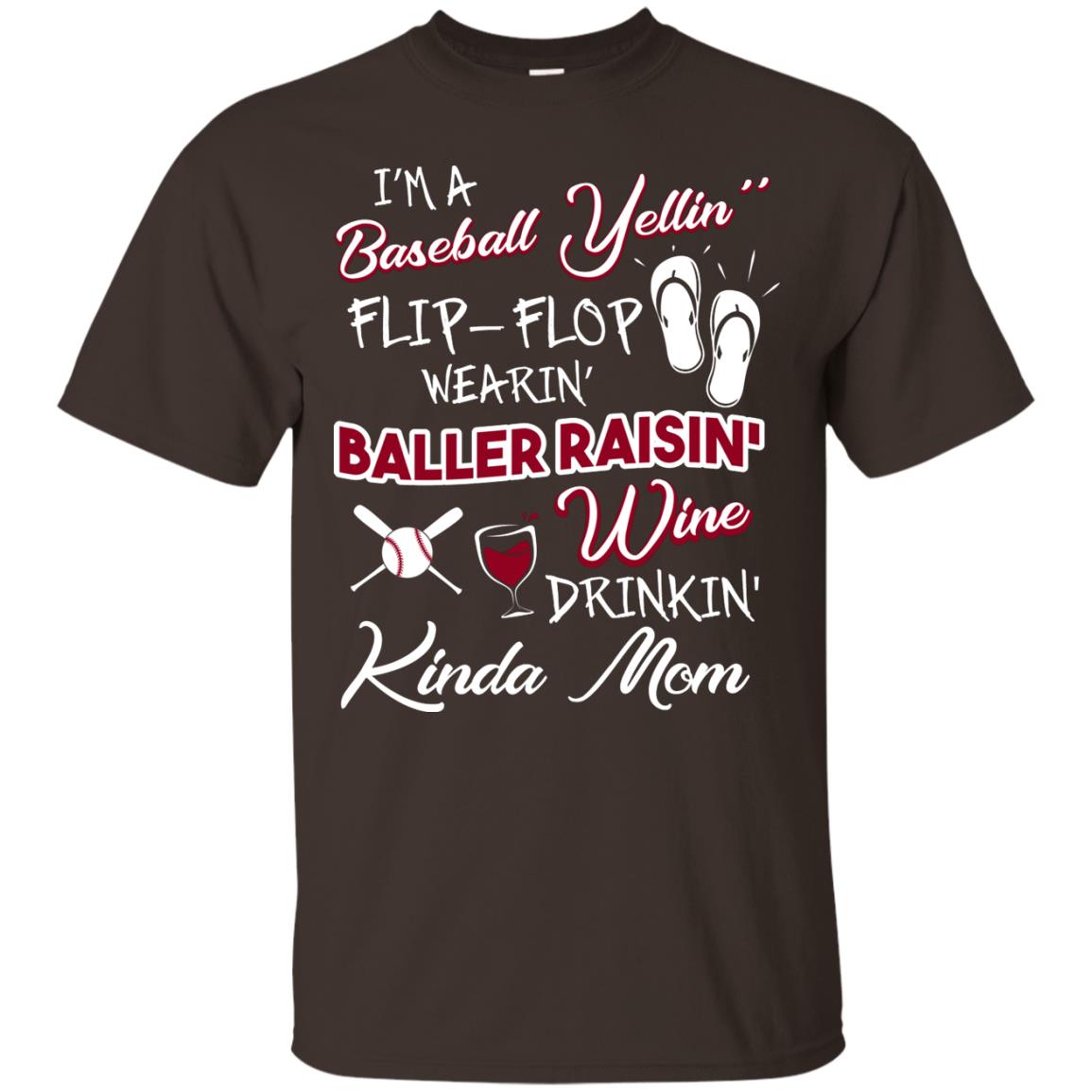 I_m A Baseball Yelling Baller Rasing Kinda Mom Shirt Dark Chocolate