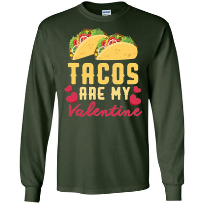 Funny Valentines Day Shirt Tacos Lovers Love Heart Gift Shirt Forest Green