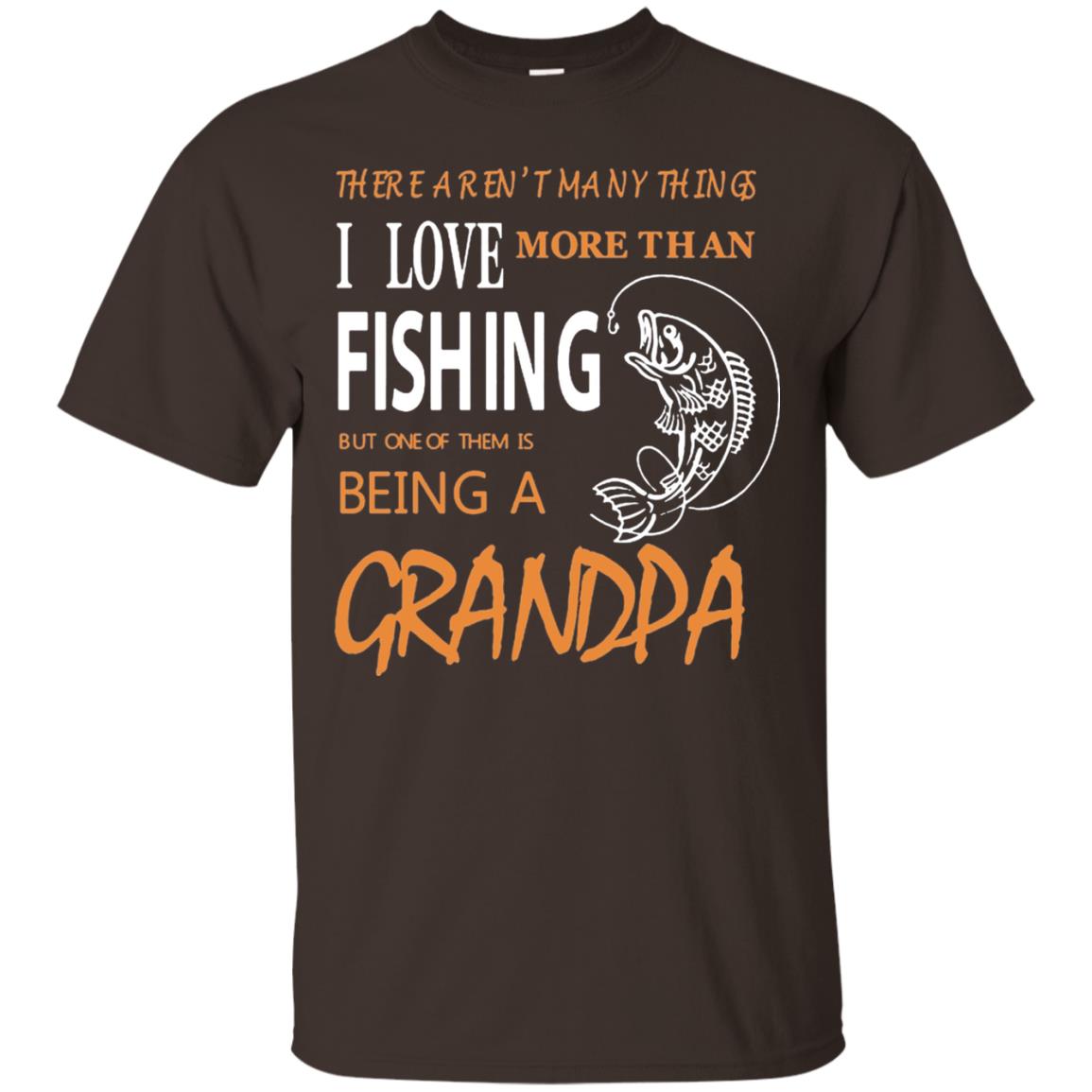 Fishing Buddy Fishing Grandpa T-shirt Love More Than Fishing Dark Chocolate
