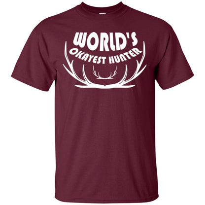 Hunting Lovers T-shirt World's Okayest Hunter Maroon