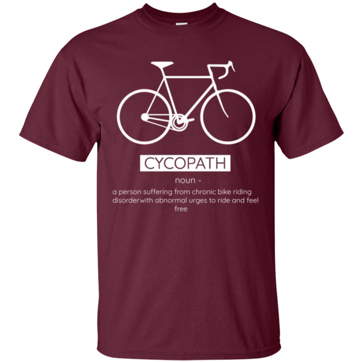 Biker T-shirt Cycopath Definition T-shirt Maroon
