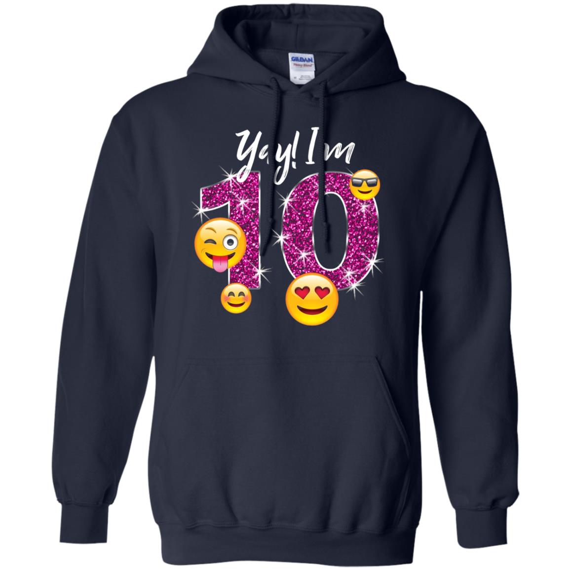 Funny Emoji Birthday 10th Birthday T-shirt Navy