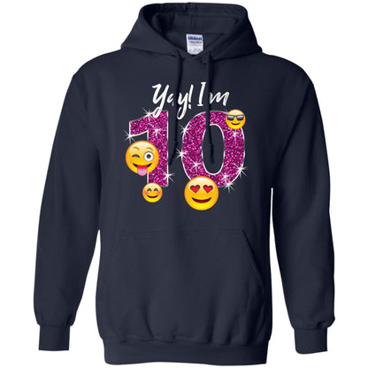 Funny Emoji Birthday 10th Birthday T-shirt Navy