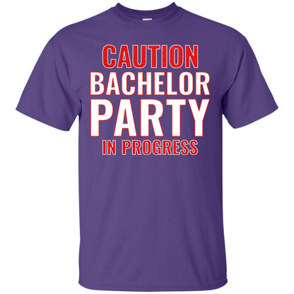 Funny Warning Caution Bachelor Party In Progress Purple