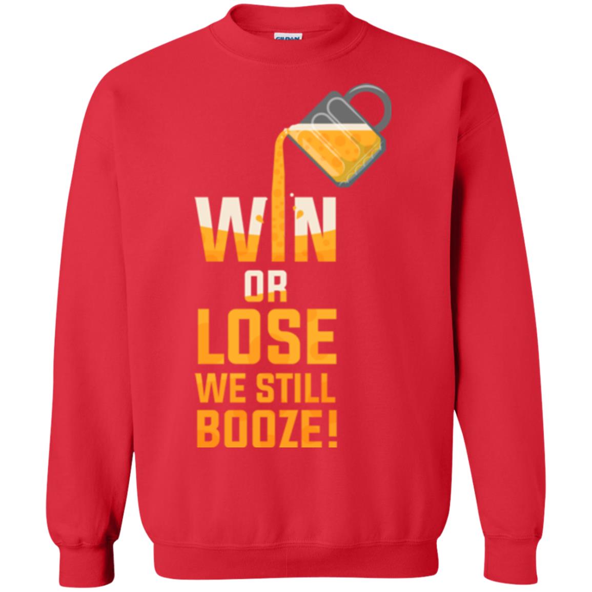 Beer Lover T-shirt Win Or Lose We Still Booze Red