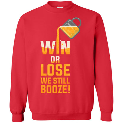 Beer Lover T-shirt Win Or Lose We Still Booze Red