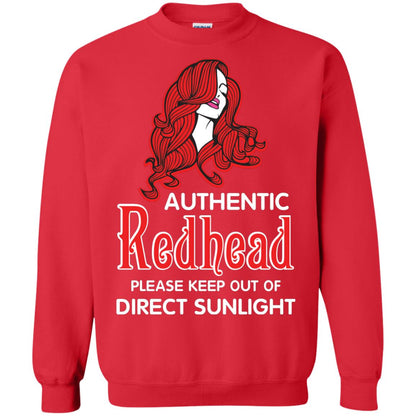Authentic Redhead Please Keep Out Of Direct Sunlight Cool Redhead Gift Shirt For Girls Red