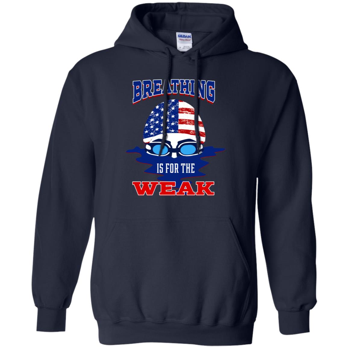 Breathing Is For The Weak Swimmer Gift Shirt Navy
