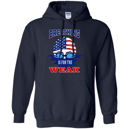 Breathing Is For The Weak Swimmer Gift Shirt Navy