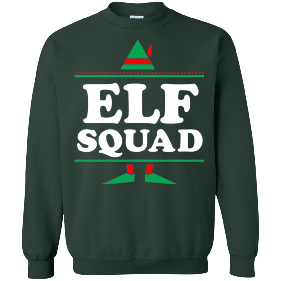Christmas T-shirt Elf Squad Holiday Family Group Matching Forest Green