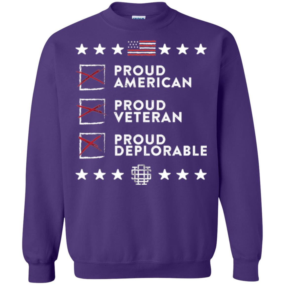 American T-shirt Proud American, Proud Veteran, Proud Deplorable Purple