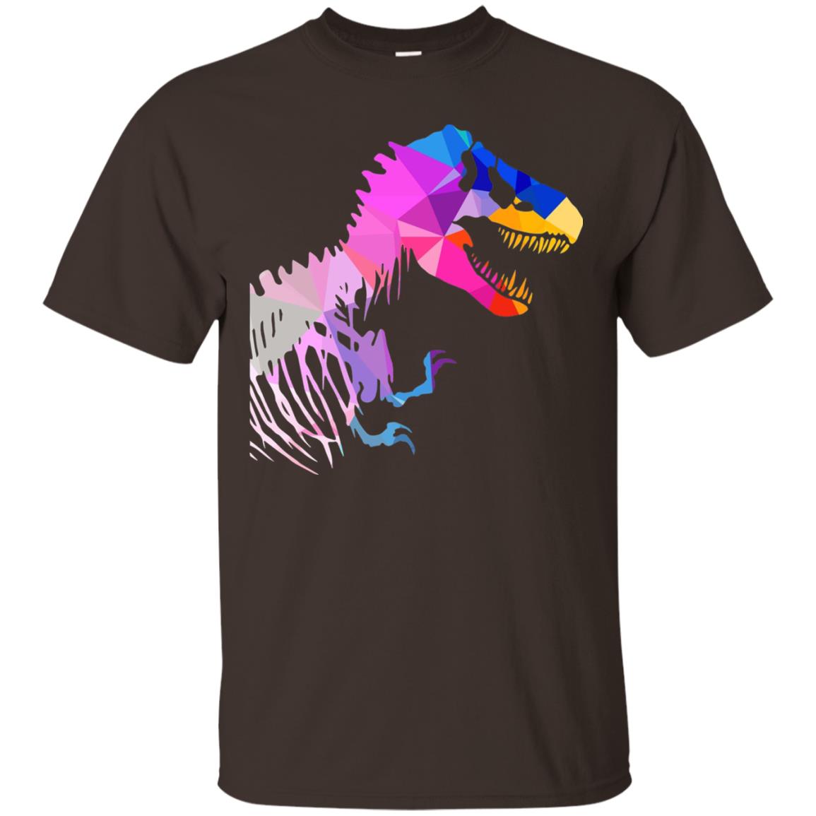 Geometric Abstract Triangular Pattern Dinosaur T-shirt Dark Chocolate