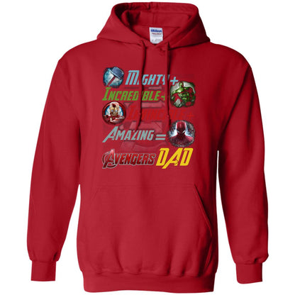 Mighty Incredible Invincible Amazing Dad Movie Fan T-shirt Red