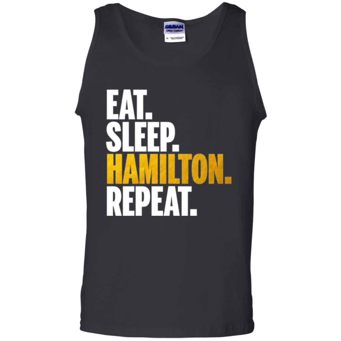 Hamilton T-shirt Eat Sleep Hamilton Repeat Black