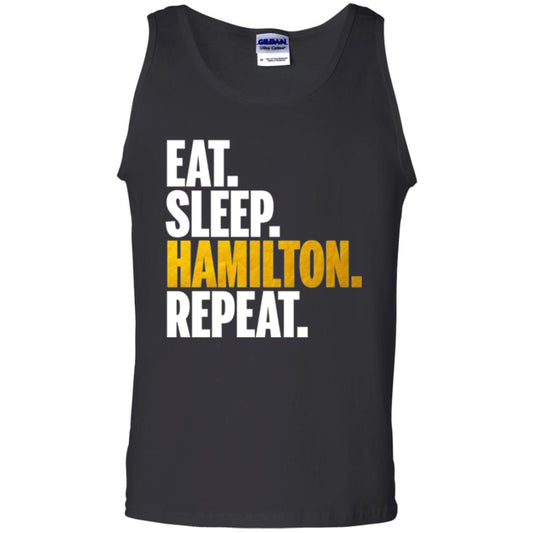 Hamilton T-shirt Eat Sleep Hamilton Repeat Black