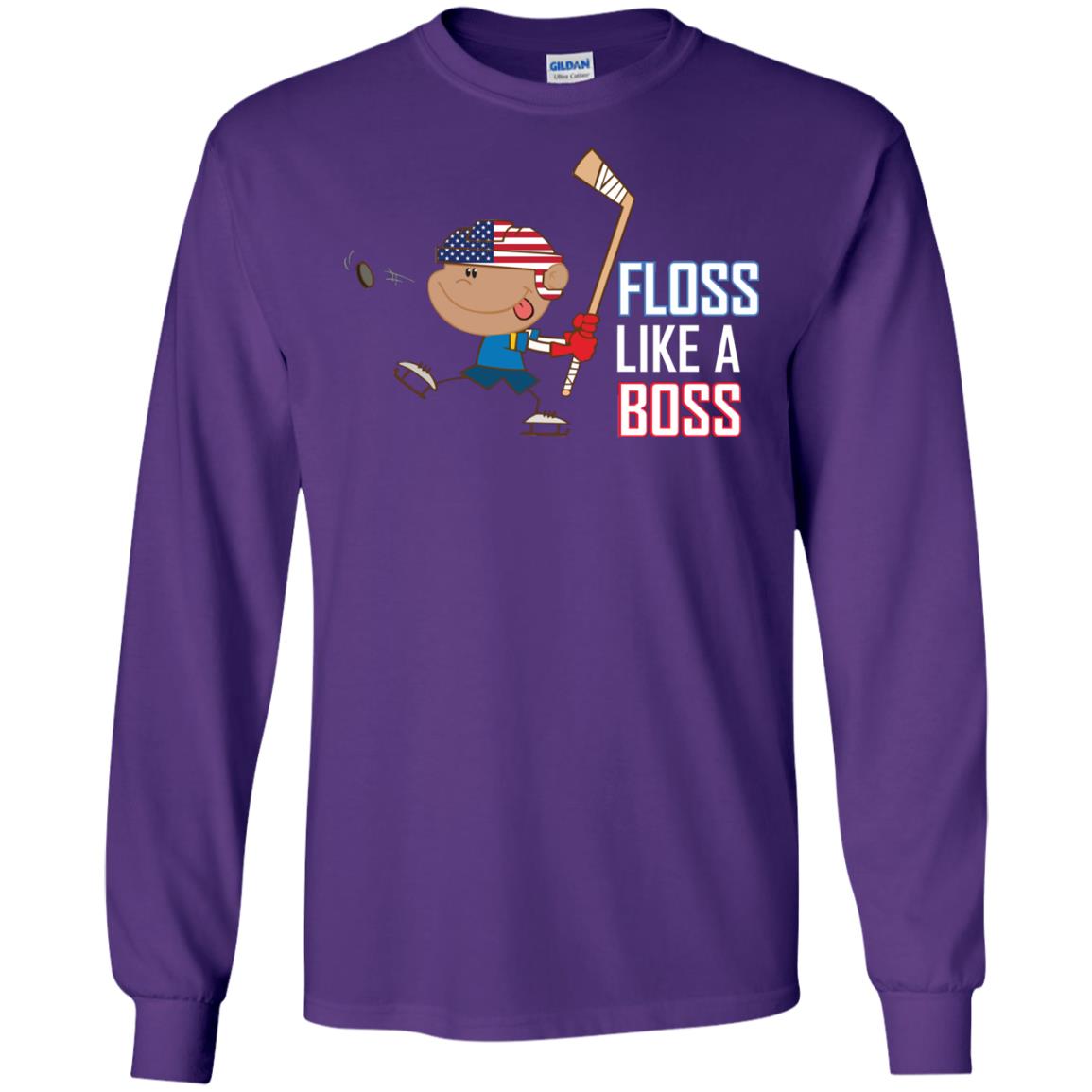 Floss Like A Boss Shirt For Hockey Players Purple