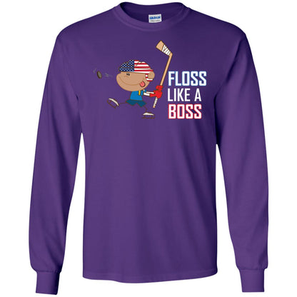 Floss Like A Boss Shirt For Hockey Players Purple