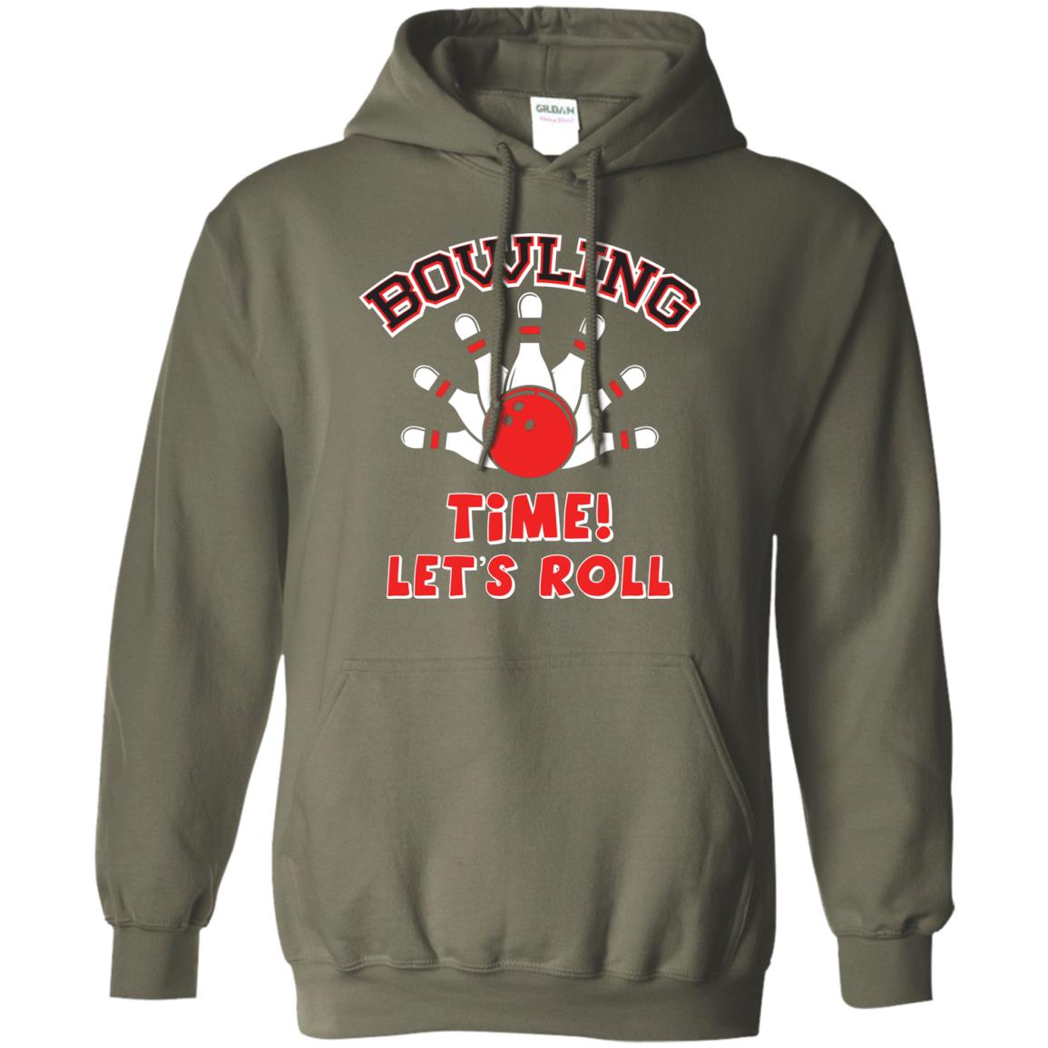 Bowling Lover T-shirt Time Let’s Roll Military Green
