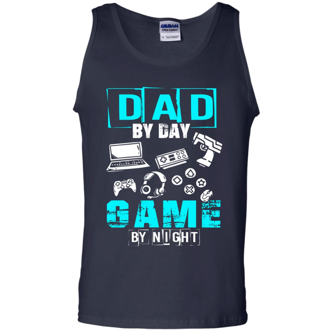 Dad By Day Gamer By Night Gamer T-shirt Navy