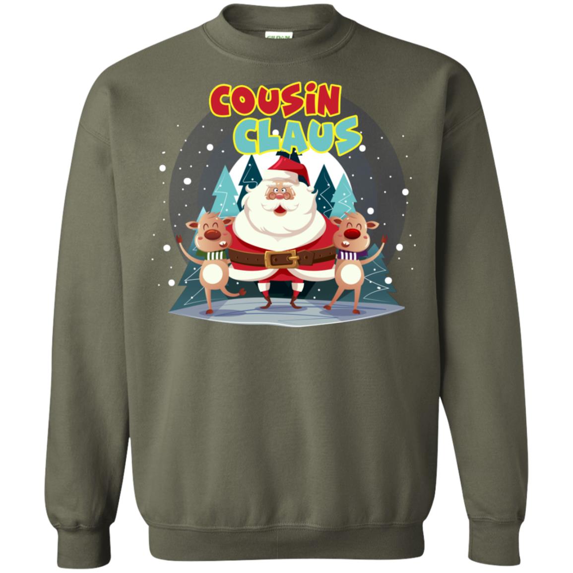 Cousin Claus Matching Family X-mas Gift Shirt Military Green