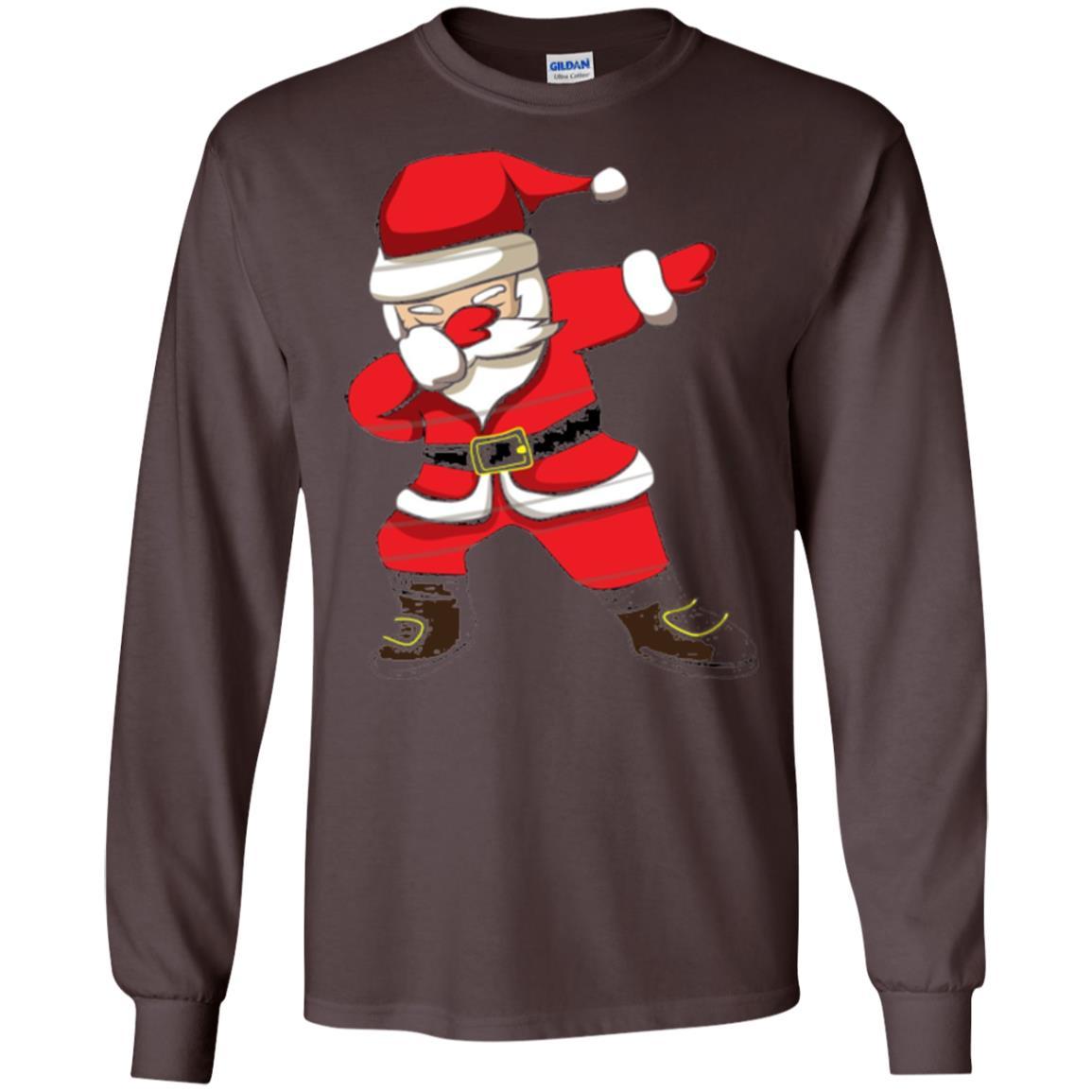 Christmas T-shirt Dabbing Santa Christmas T-shirt Dark Chocolate