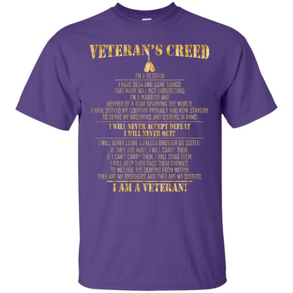 Veterans Creed Im A Veteran I Have Seen And Done Things That Many Will Not Understand Purple
