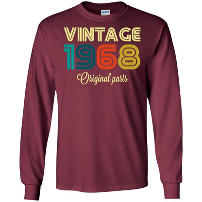Vintage 1968 Funny Old School 50th Birthday T-shirt Maroon
