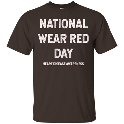 Heart Disease Awareness T-shirt National Wear Red Day Dark Chocolate