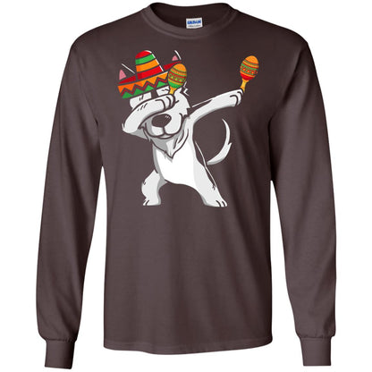 Dabbing Husky Funny Cinco De Mayo T-shirt Dark Chocolate