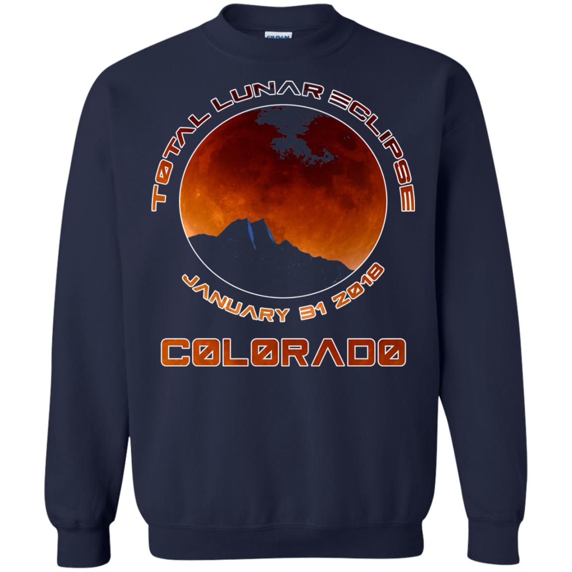 Colorado Lunar Eclipse 2018 T-shirt January 31 Navy