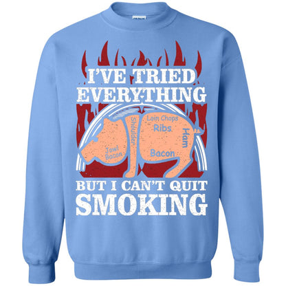 Tried Everything But Cant Quit Smoking Barbecue Shirt Carolina Blue